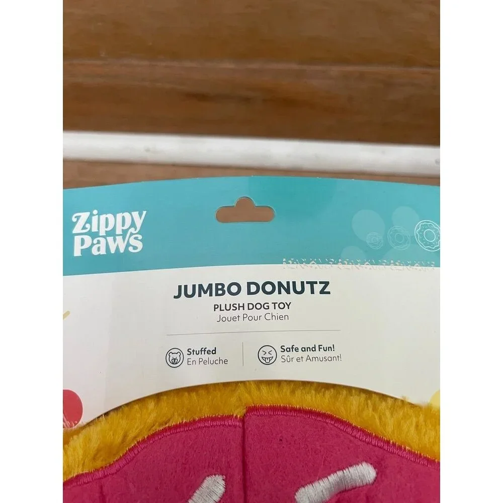 NWT ZippyPaws Jumbo Donutz Plush Dog Toy - Fun & Safe Stuffed Toy For Pets